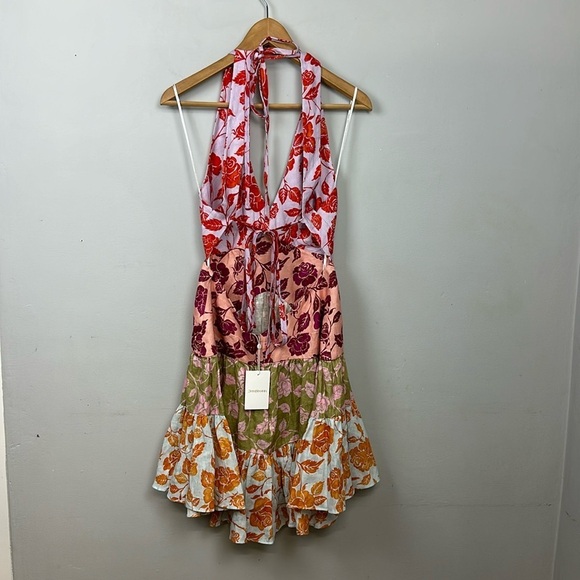 NWT Zimmermann Lovestruck V-neck Halter Mini Dress Sz US 10 - Picture 4 of 15